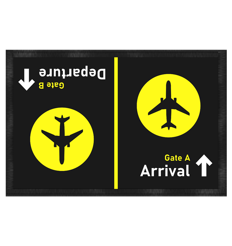 Arrival Departure Airport Sign V1 Fußmatte / Doormatt