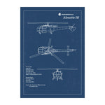Aerospatiale Alouette III Blueprint Poster
