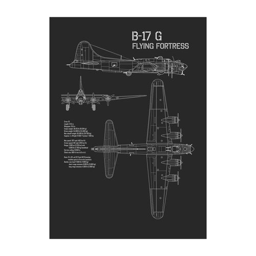B-17 Flying Fortress Blueprint Poster