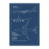 Boeing 787-9 Dreamliner Blueprint poster