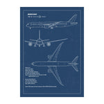 Boeing 787-9 Dreamliner Blueprint poster