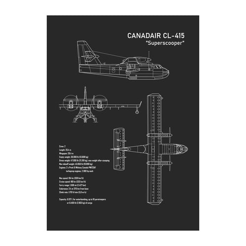 Canadair CL-415 Blueprint Poster