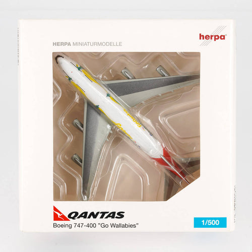 Herpa - 1:500 Boeing 747-400 "Go Wallabies" Quantas | Limited Edition | NG