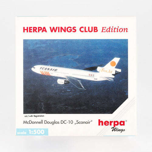 Herpa - 1:500 McDonnell Douglas DC-10-30 "Sun Jet" Scanair | Limited Edition | OG