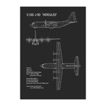 C-130 J-30 Hercules Blueprint Poster