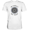 IN THRUST WE TRUST Jet Design T-Shirt weiß / white