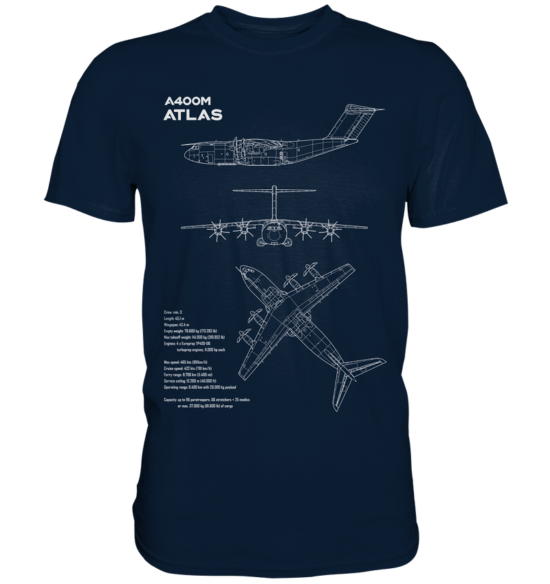 Airbus A400M Atlas Blueprint T Shirt dunkelblau / dark blue