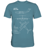 Airbus A400M Atlas Blueprint T Shirt grau blau / grey blue
