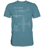 C-130 J Hercules Blueprint T Shirt grau blau / grey blue