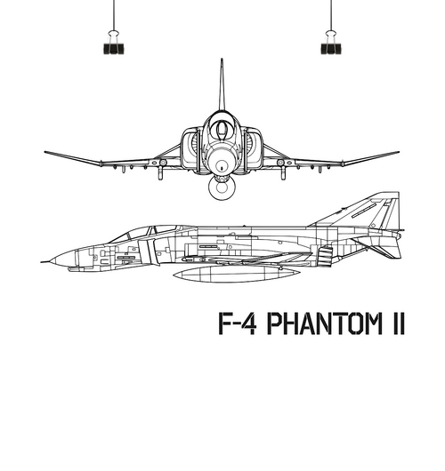 F4 Phantom Blueprint Poster Design