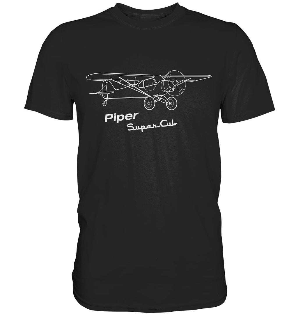 Piper Super Cub Lineart T Shirt schwarz / black