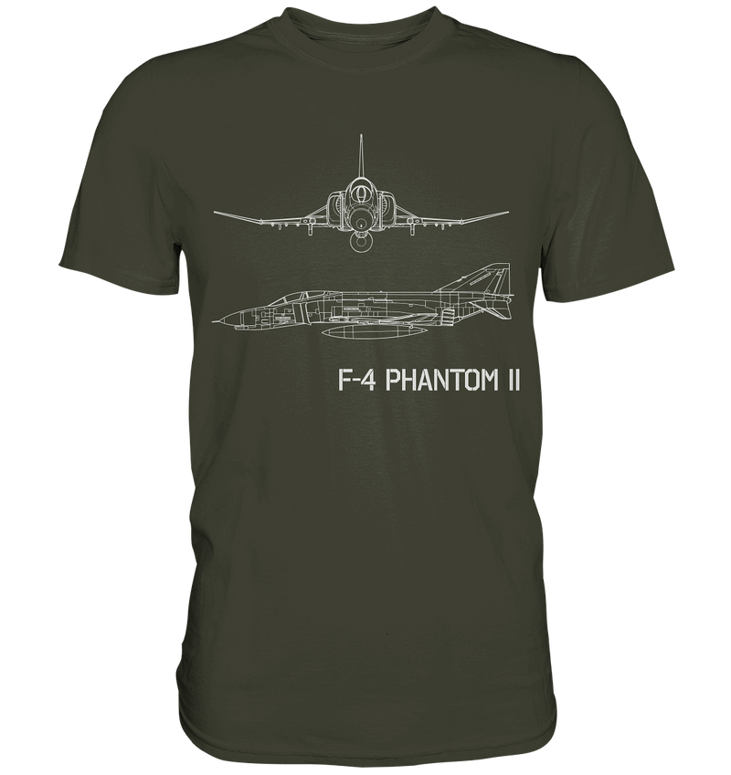 F4 Phantom 2 Blueprint T Shirt olivgrün / olive green