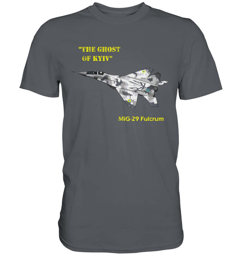 Mig 29 Fulcrum Design T Shirt grau / grey