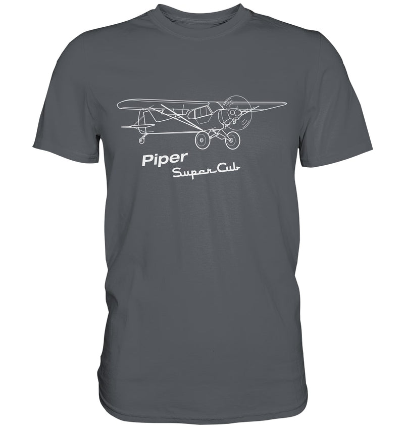 Piper Super Cub Lineart T Shirt dunkelgrau / dark grey