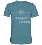 F4 Phantom 2 Blueprint T Shirt grau blau / grey blue