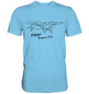 Piper Super Cub Lineart T Shirt hellblau / light blue