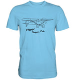 Piper Super Cub Lineart T Shirt hellblau / light blue