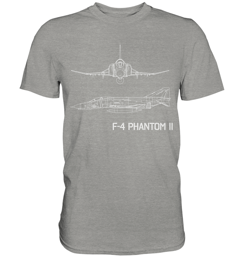 F4 Phantom 2 Blueprint T Shirt hellgrau / light grey