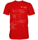 Eurocopter EC135 Blueprint T Shirt rot / red