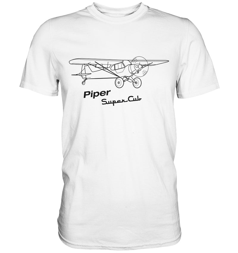 Piper Super Cub Lineart T Shirt weiß / white