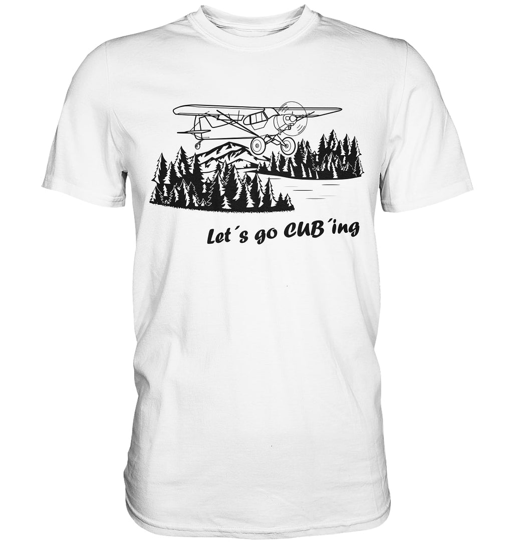 Piper Cub Bushflying Design T Shirt weiß / white