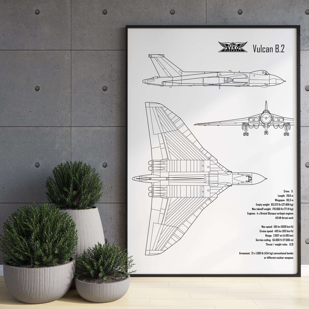 Vulcan Bomber Blueprint Poster Beispielbild / example picture